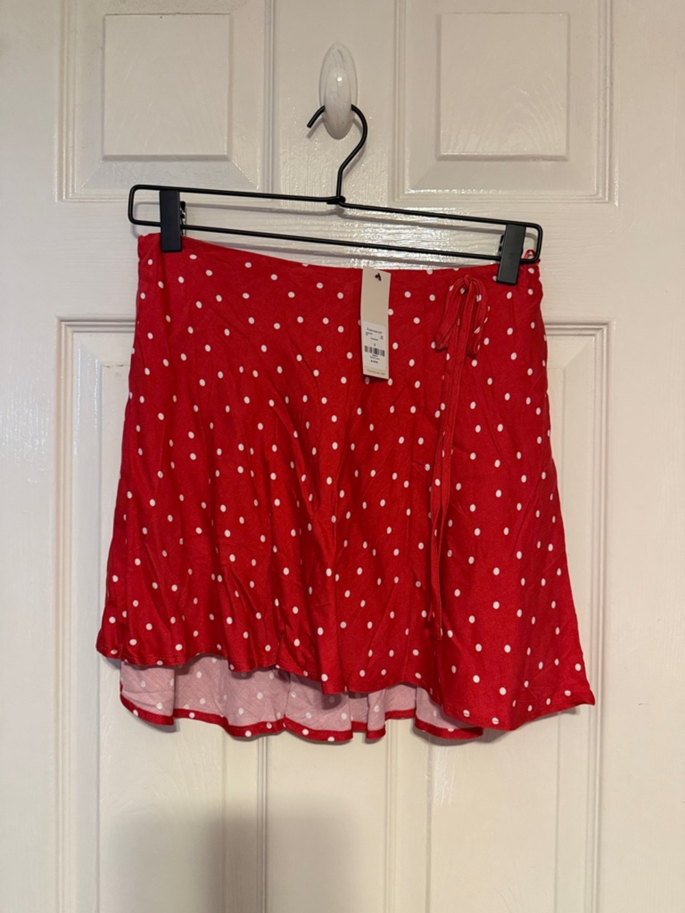 Francesca's Collections Red Polka Dot Mini Skirt